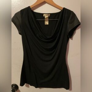 Miss Tina women’s Y2K Black Cowl Neck Blouse size S